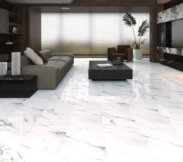 High Gloss Tile Carrera White 8mm