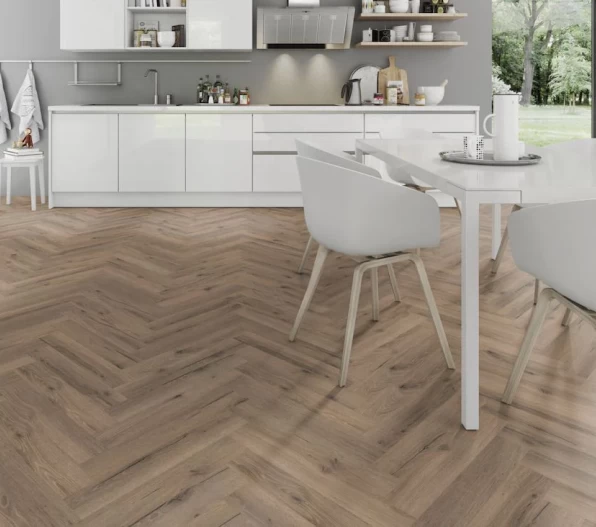 Mocha Oak Herringbone SPC