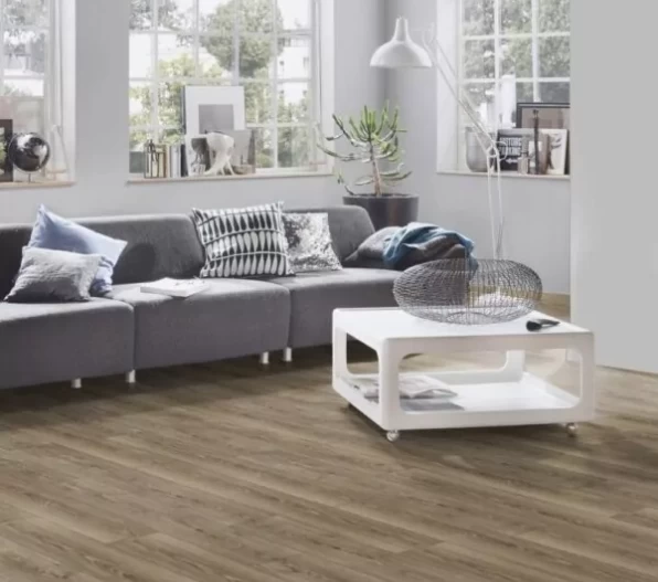 Glossy Varnished - 8mm High Gloss Laminate Flooring - Grey Wood