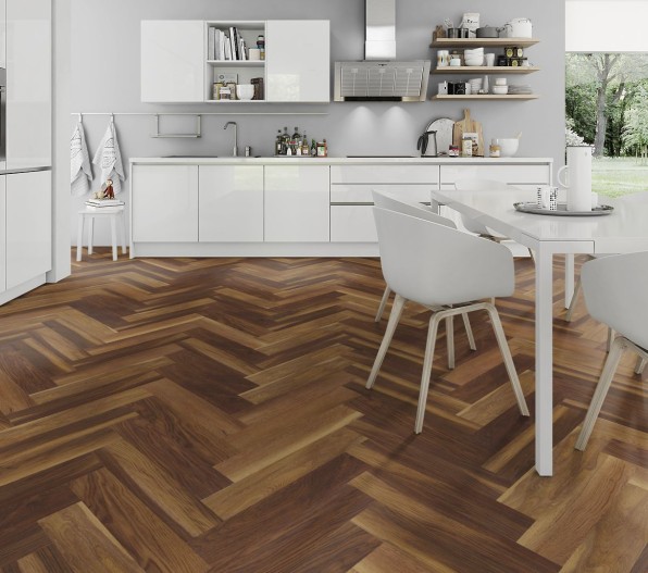 Coffee Oak Herringbone SPC